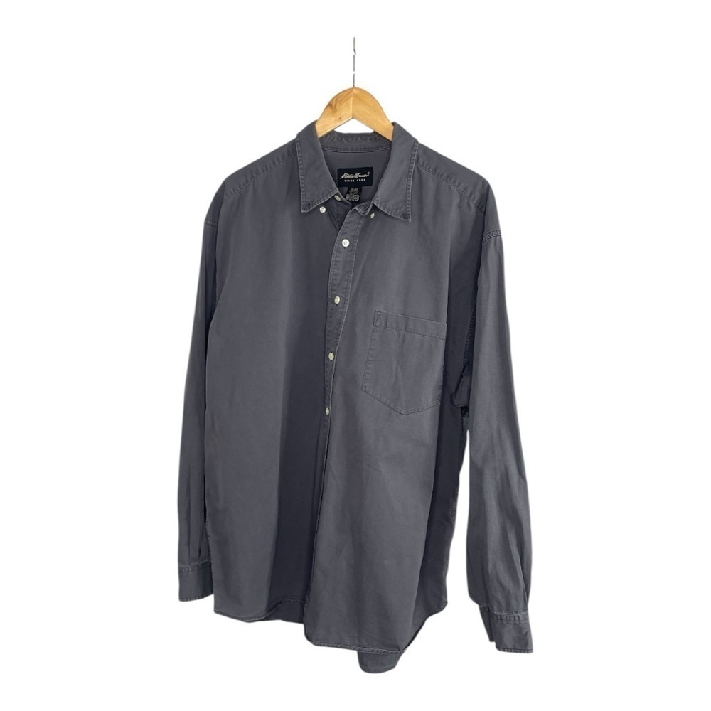Eddie Bauer Cotton Gray Button Down Shirt XL - Picture 3 of 9